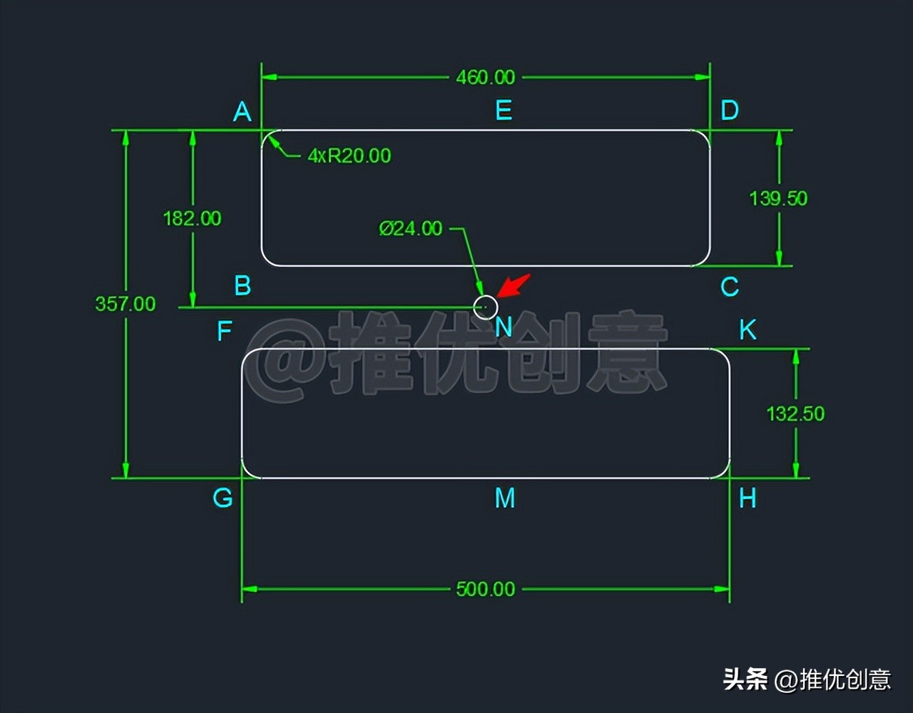 无需辅助线，使用各种高效定位技巧绘图cad教学cad画图CAD练习题