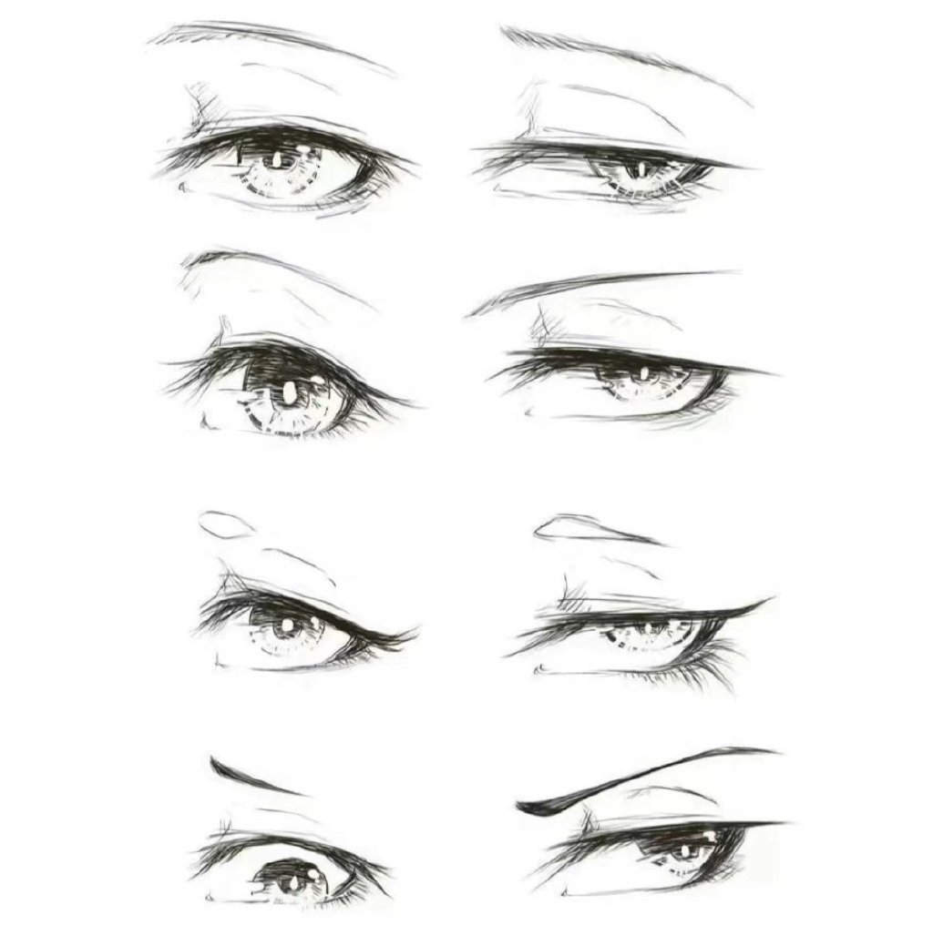 绘画素材|手绘眼睛各种练习素材参考​​​