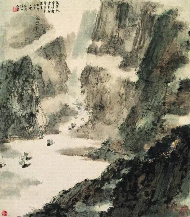 金陵山水画名画欣赏,金陵五大家诗意山水画欣赏