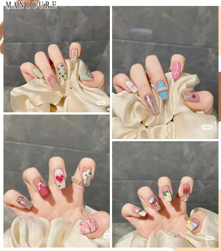 夏日美甲图片清新海底捞,夏日美甲图片清新裸色