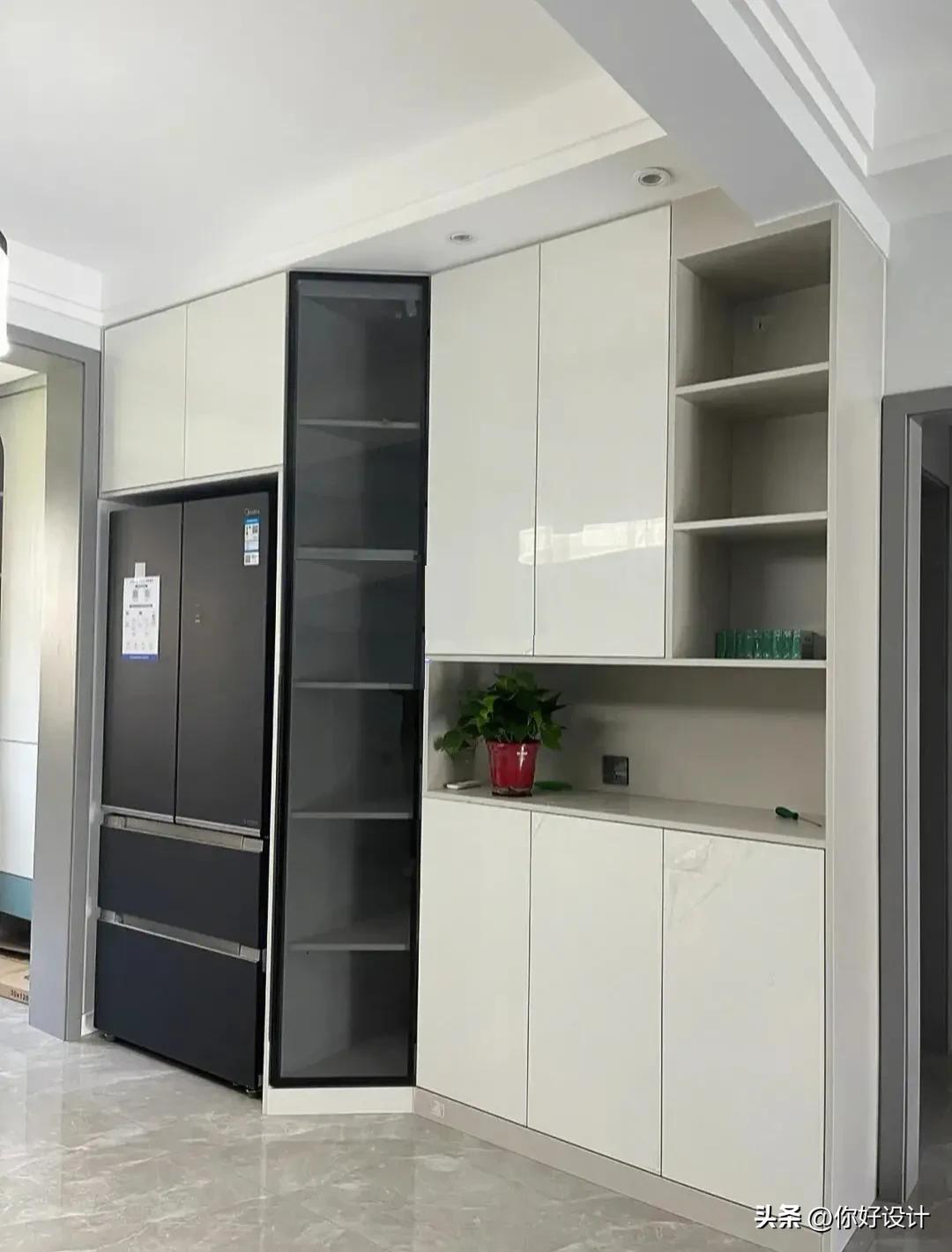 斜角冰箱柜子高级设计,冰箱柜设计效果图大全