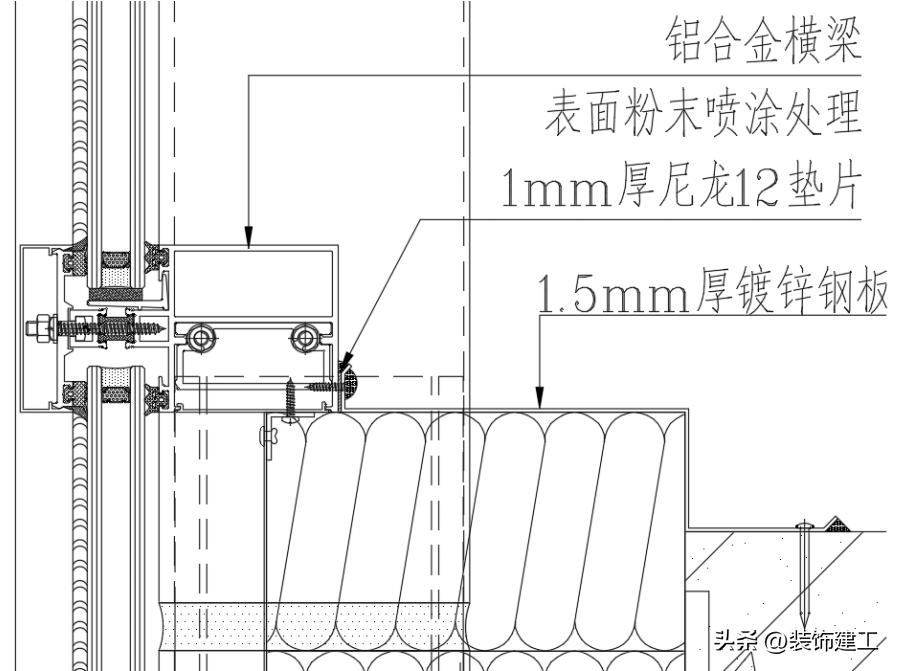 铝板幕墙安装细节,玻璃幕墙结构细节