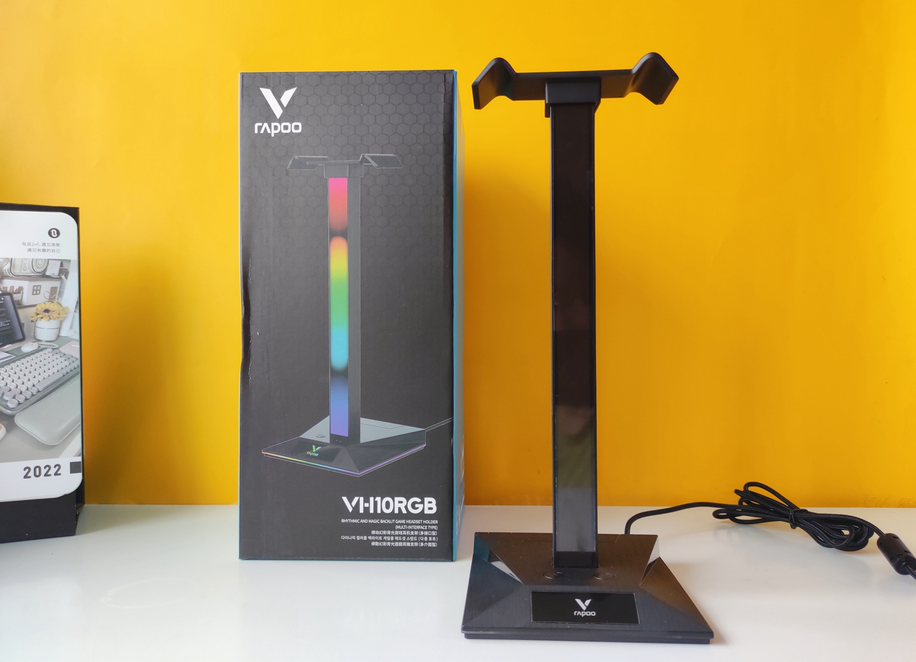 可爱喵喵假期键帽，无限炫彩耳机支架/鼠标垫，雷柏让桌面更完美