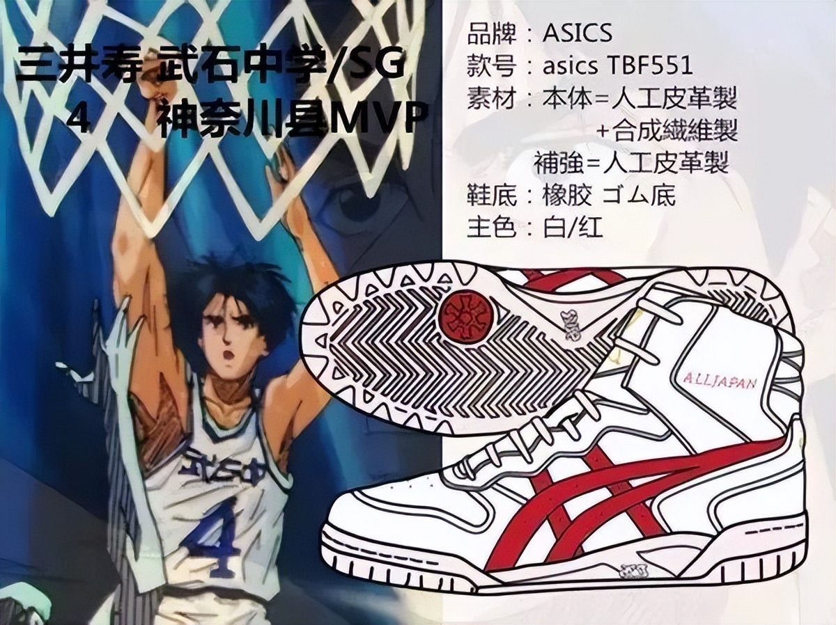 灌篮高手里队员们穿什么鞋,灌篮高手穿的什么球鞋