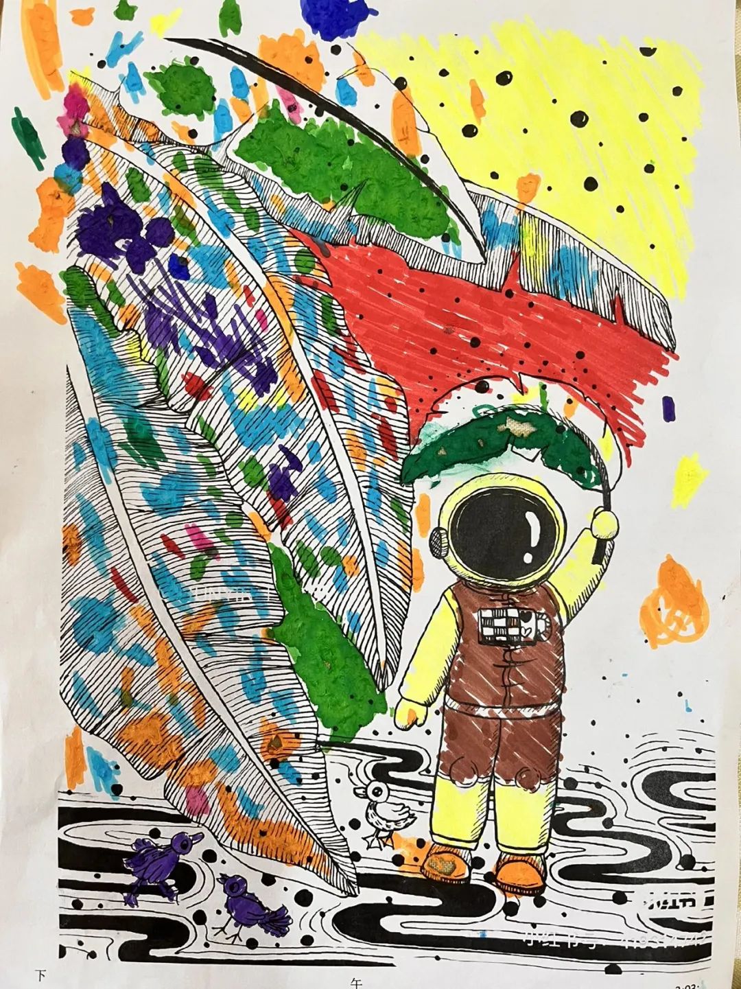 济南市美里湖中心幼儿园怎么样,幼儿园印象济南春天绘画