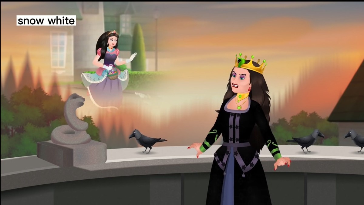 白雪公主中英绘本,格林童话故事绘本白雪公主