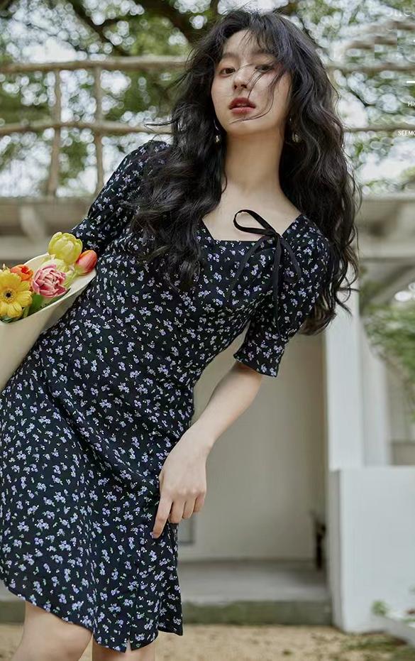 油画裙半身裙,吊带油画裙