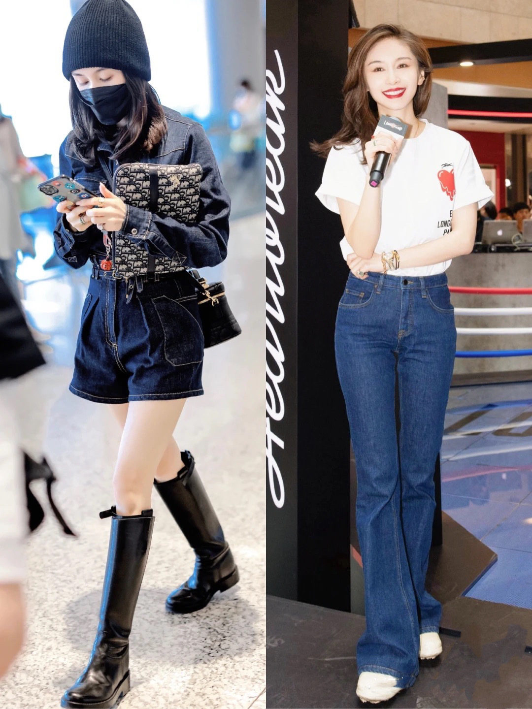 杨幂王子文都穿的条纹衬衫,小个子王子文冬季穿搭