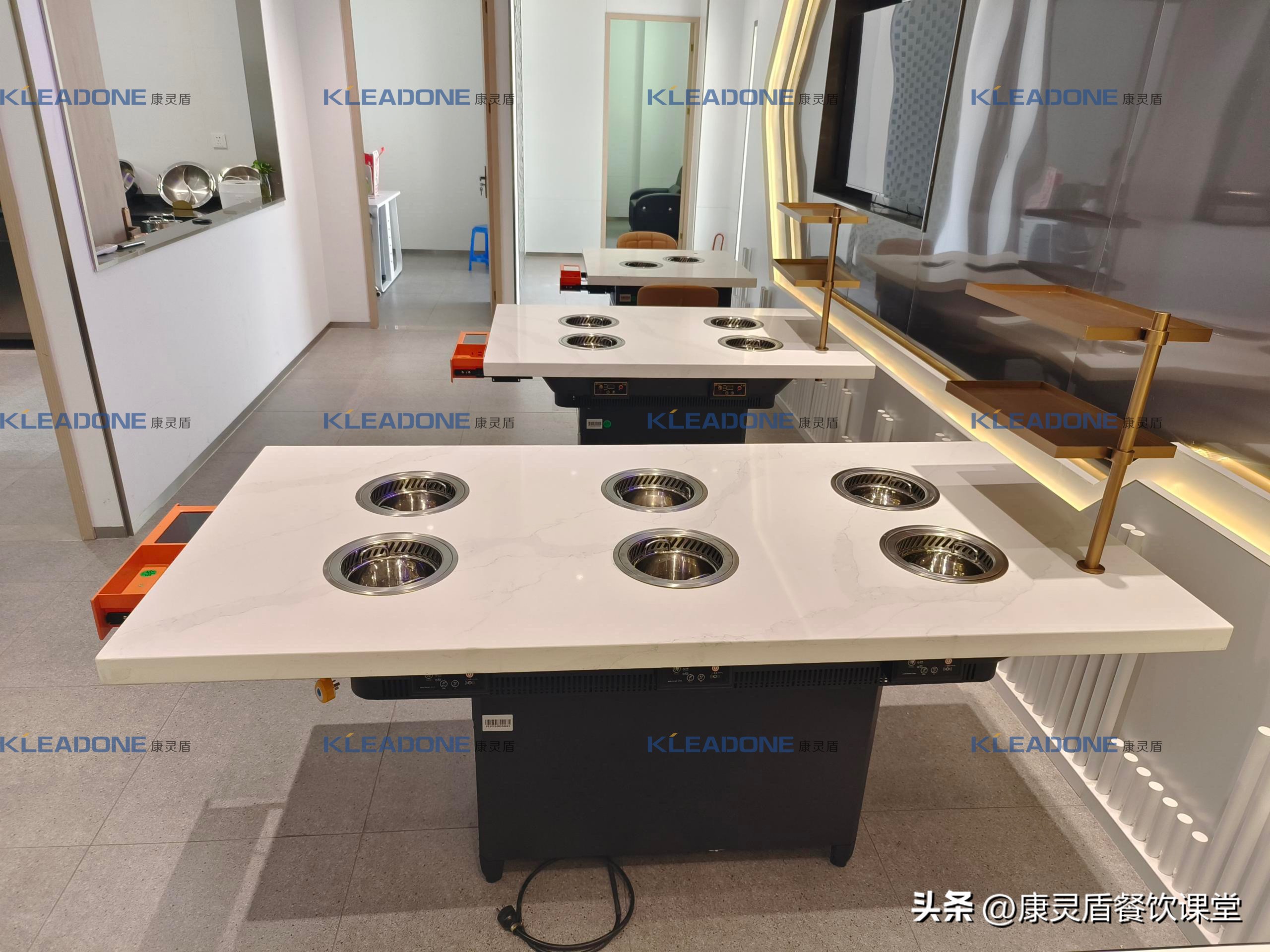 康灵盾智能厨具体验,康灵盾无烟烤肉桌