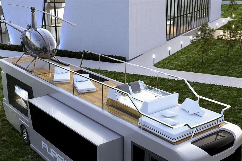 双层超豪华顶级房车旅行生活,最豪华房车和最简陋房车