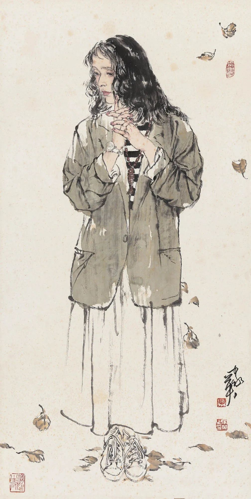 美协主席的国画美人图，笔笔皆是“功力”，一直被模仿从未被超越