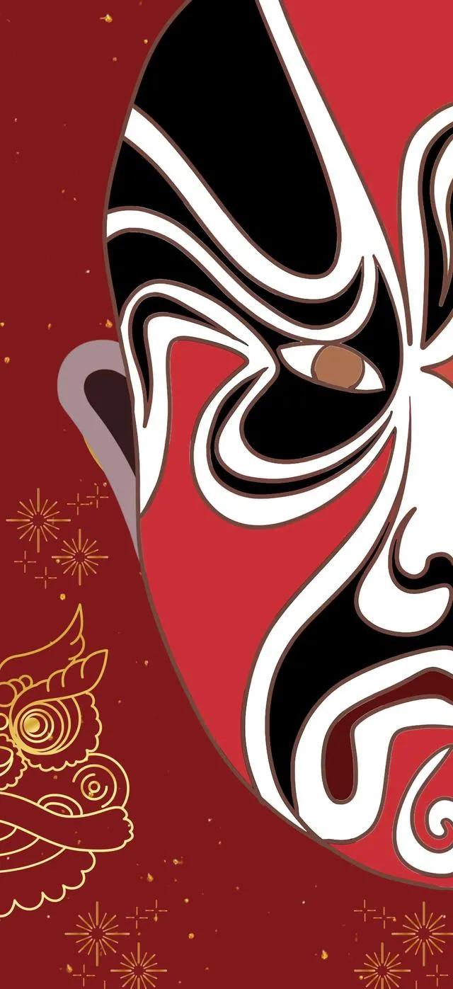 p30壁纸高清京剧脸谱,国潮京剧脸谱卡通壁纸