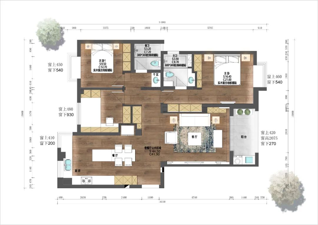 140平米玖珑湾装修效果图,玖珑湾97平装修