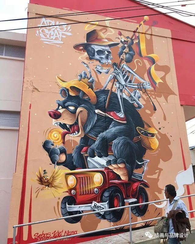 超震撼的墙绘,有视觉冲击感极简的墙绘