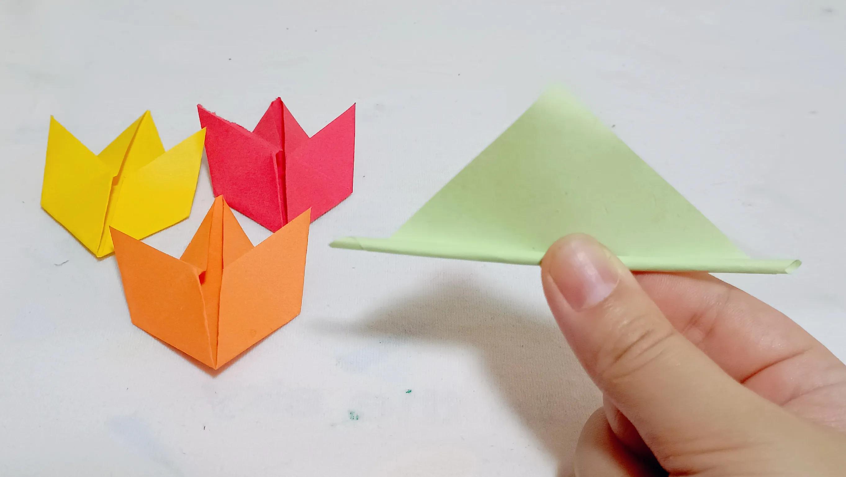 亲子手工折纸叶子,手工折纸幼儿园枫叶