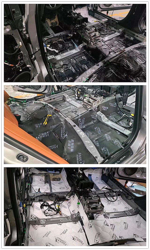 亚洲龙隔音改装案例青岛,大白鲨隔音材料金鲨和银鲨哪个好