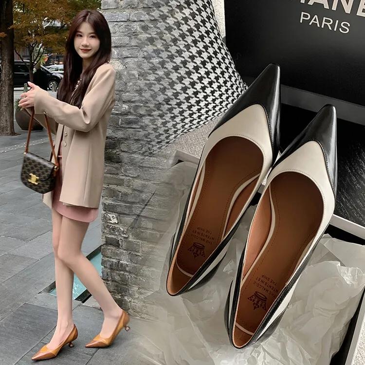 法式设计感复古小众方头单鞋,法式尖头单鞋设计师