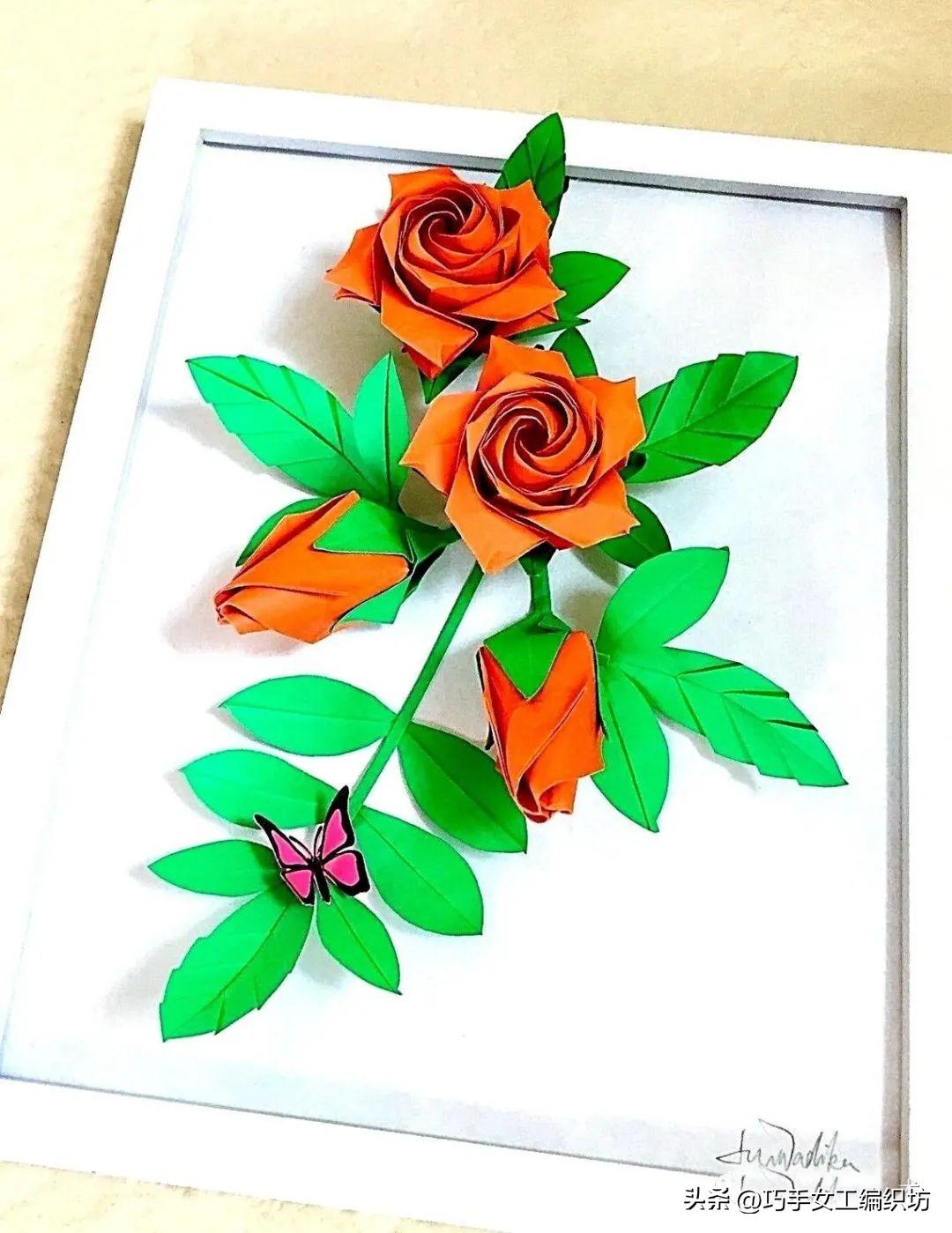 一张纸可以折一朵花,一张纸就可以叠的玫瑰花