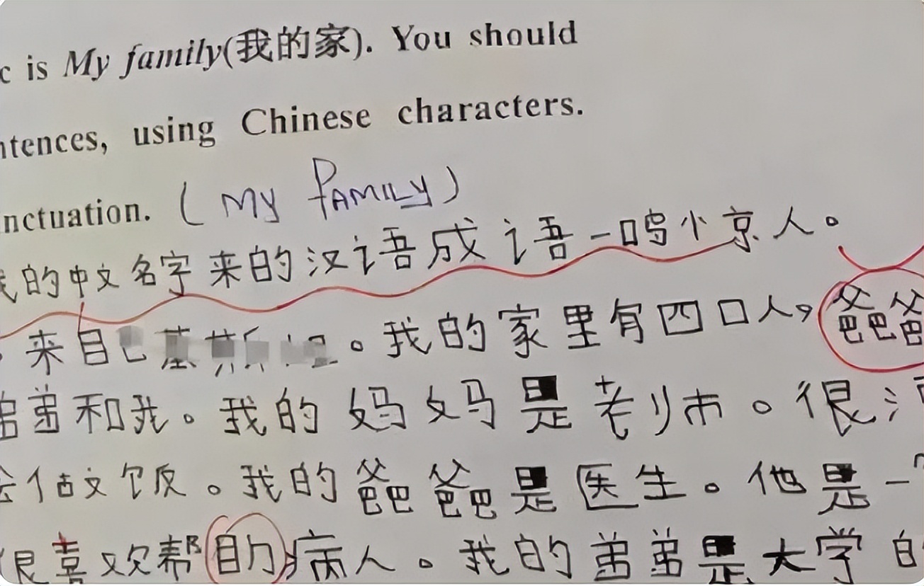 美国学生晒不及格中文试卷,不及格中文试卷走红