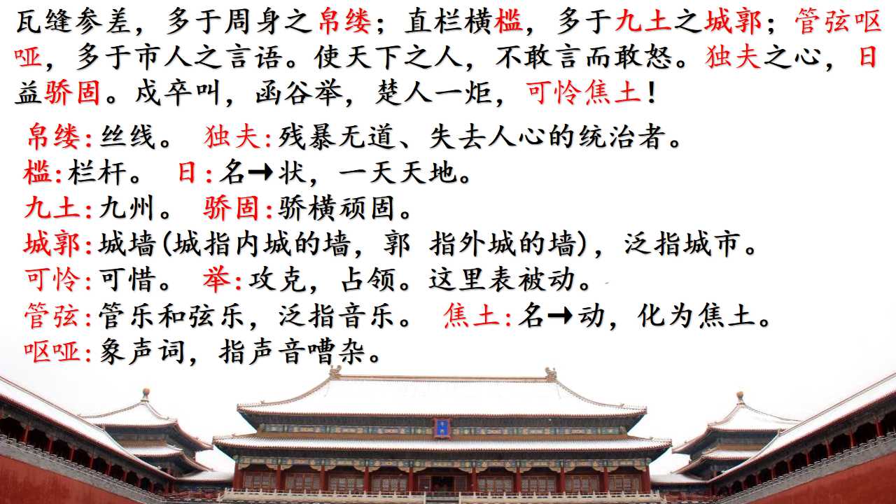 高一人教版下册语文阿房宫赋原文,高中语文必修二阿房宫赋