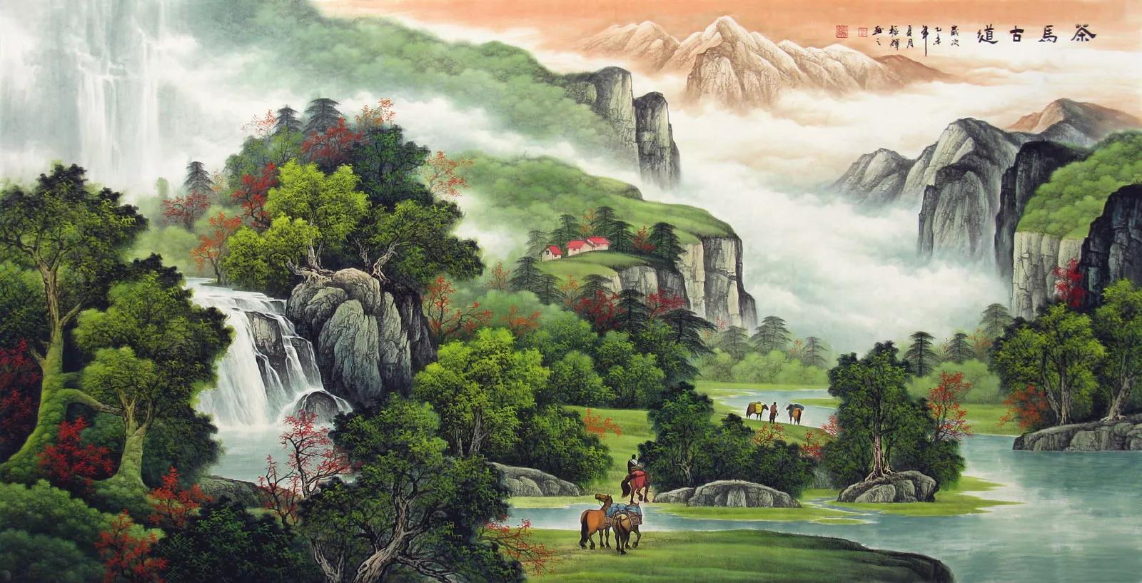 寓意好的庭院名家山水画欣赏,画川江山水画名家