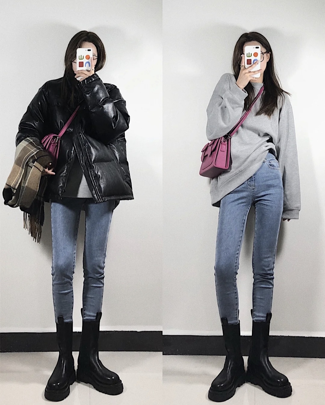 流行的靴子搭配什么衣服图片,中长靴子穿衣搭配图片2020秋冬