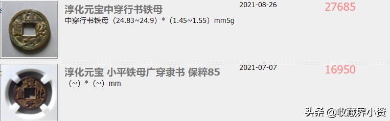 淳化元宝小平缩水版的图样及价格,淳化元宝背双佛缩水版价格表