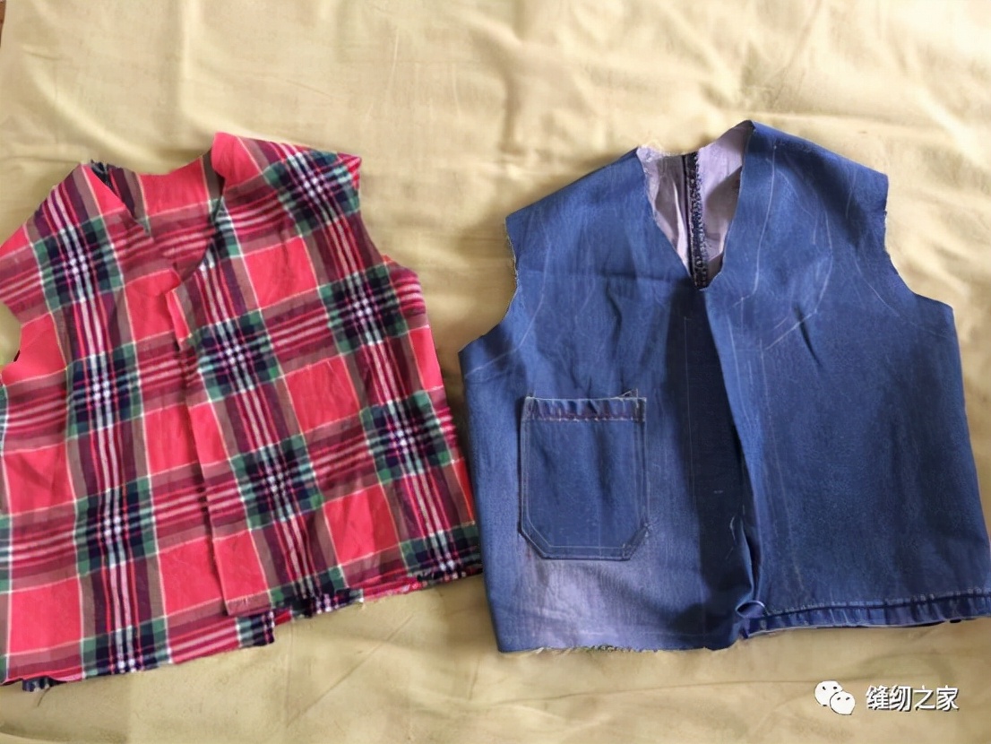 旧牛仔裤改造男童马甲,旧背心改造宝宝裤头