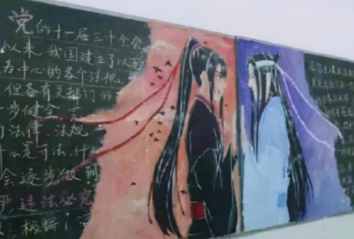 100个创意黑板画高中生,高中黑板报小插画