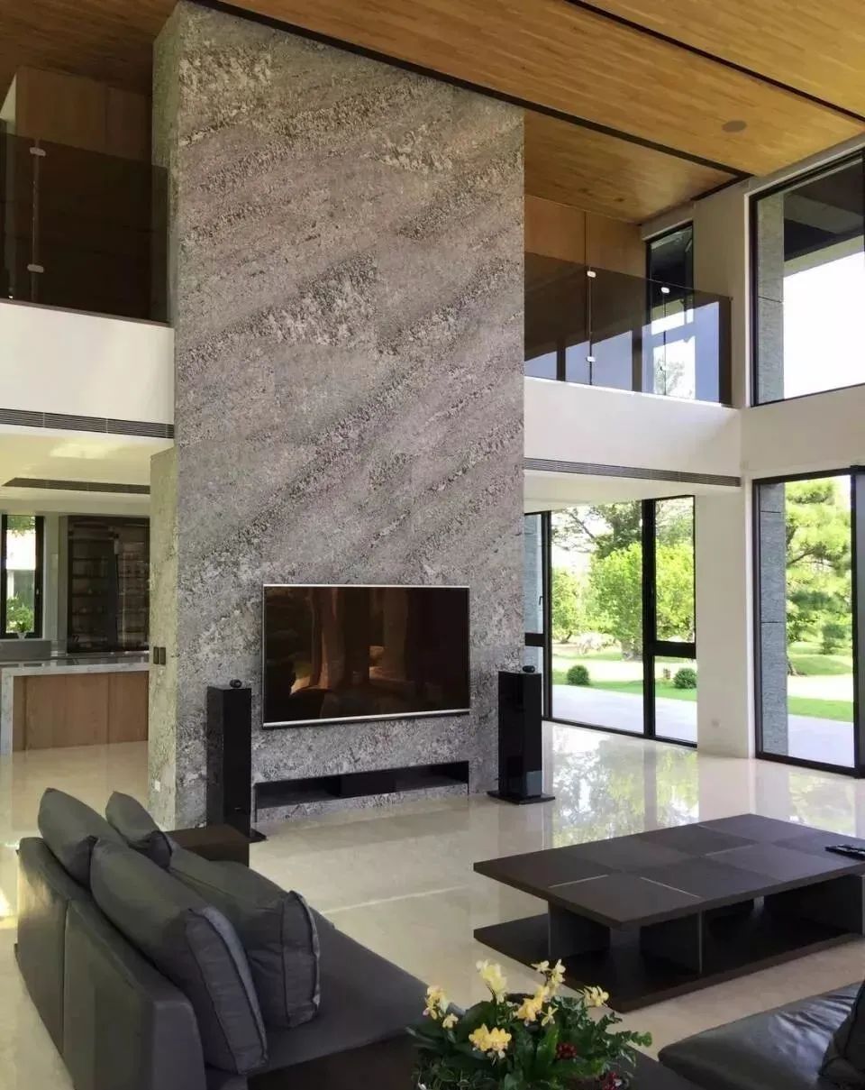 轻奢风电视背景墙大理石灰,新中式高级灰大理石电视背景墙