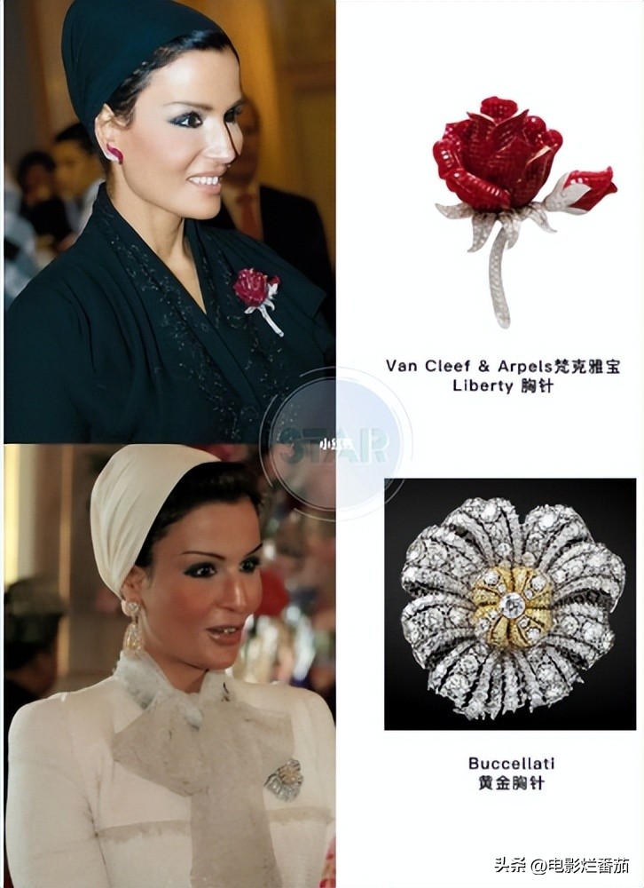 卡塔尔王太后配饰价格,卡塔尔王太后佩戴价值200万的胸针
