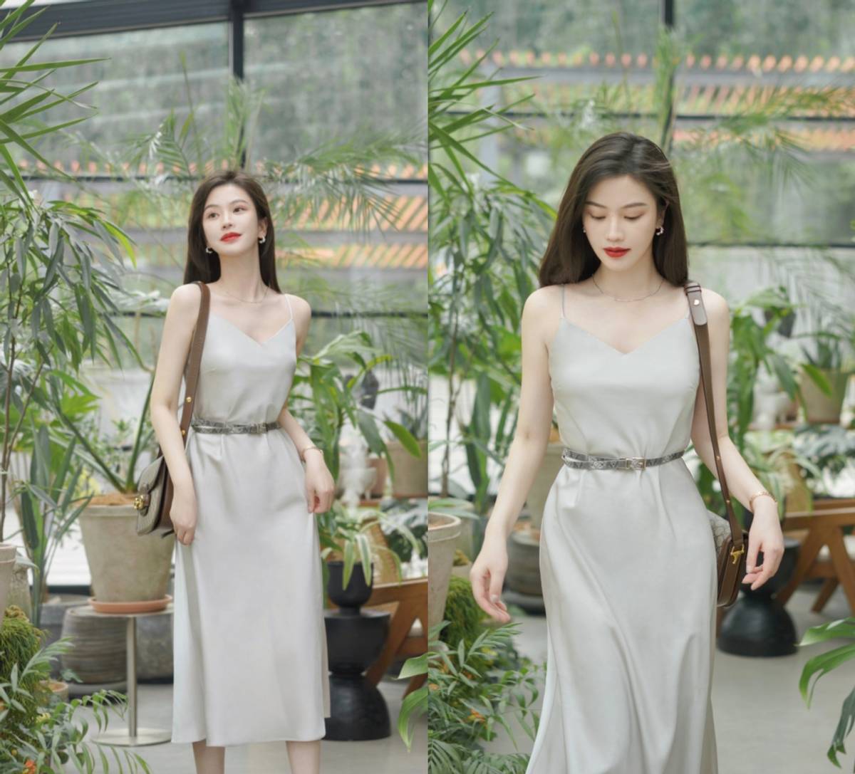 夏天就该穿吊带裙时髦高级又洋气,吊带裙内搭短袖夏季推荐