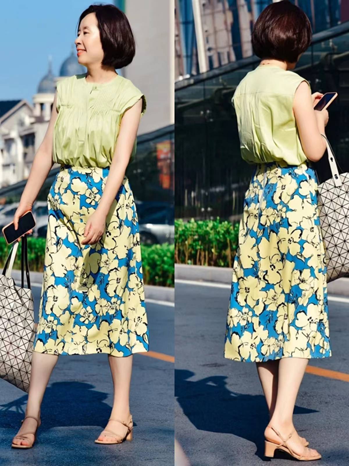 中老年穿裙子配什么鞋好看,五十多岁短发的服饰穿搭