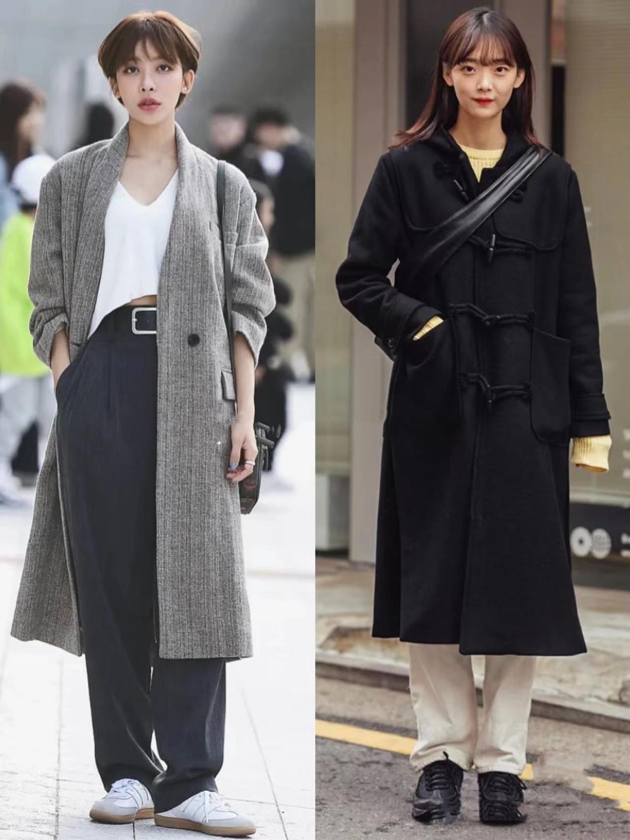 韩国女生大衣穿搭图片,韩国女生穿大衣