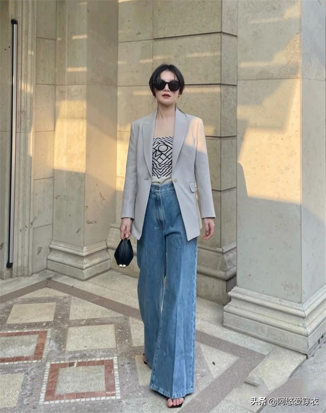 158微胖女生穿阔腿裤怎么搭配上衣,矮个子穿阔腿裤的最佳搭配