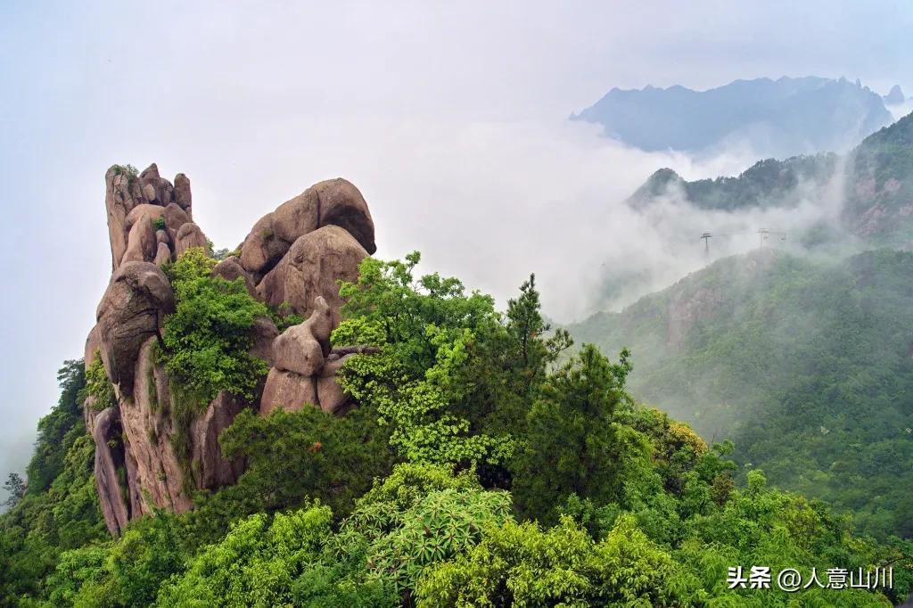 九华山云海水墨画,九华山水墨画