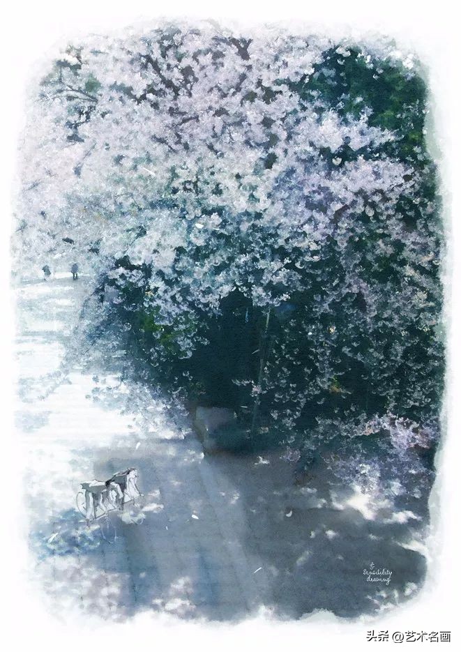 超简单超少女心的水彩画,水彩画罗马尼亚风景的画法