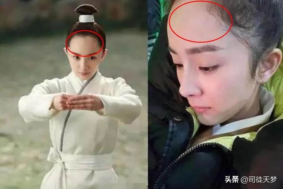 胎毛刘海遮发际线鼻子塌,gq红毯杨幂胎毛刘海造型