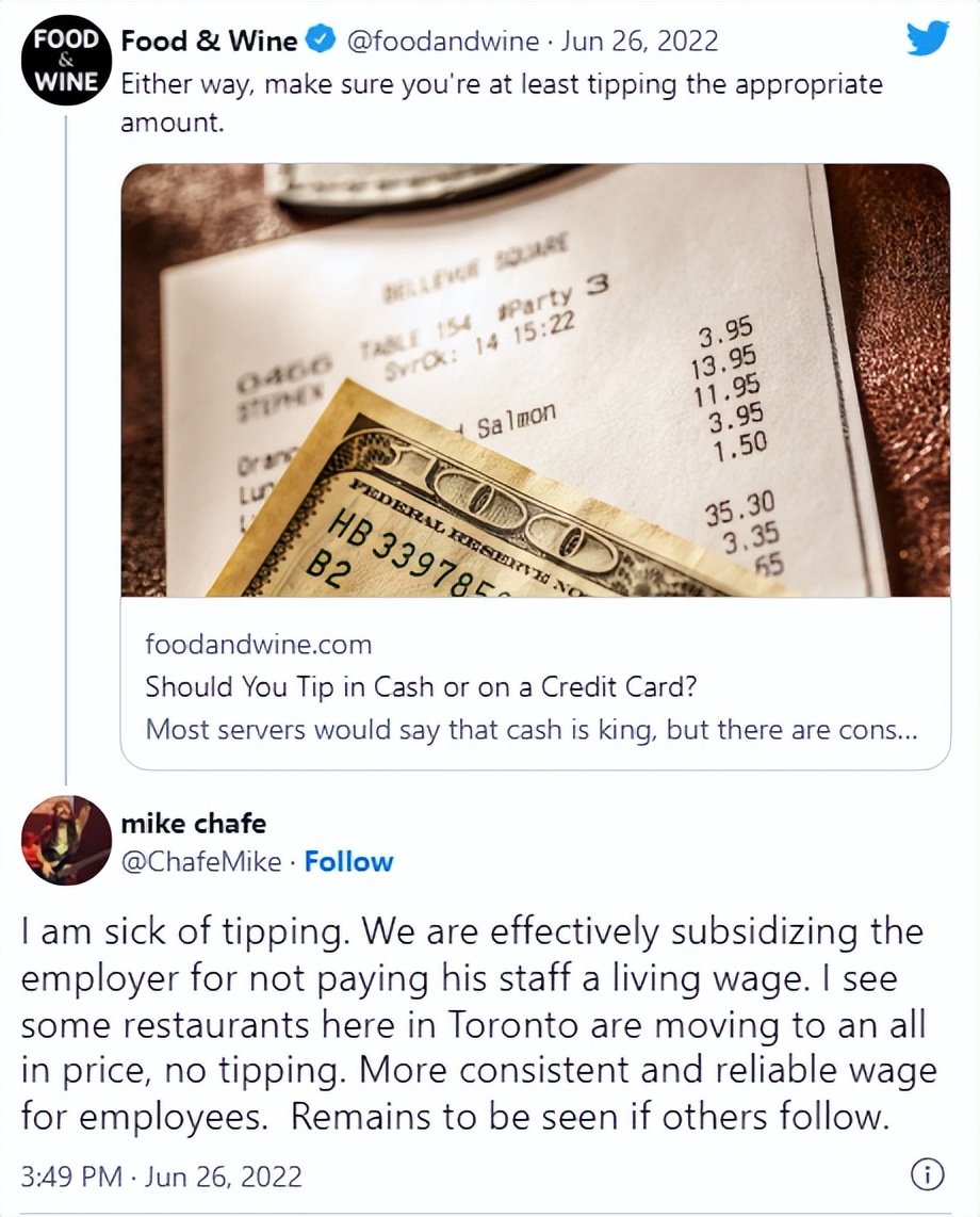 多伦多就餐小费,加拿大点外卖要给小费吗