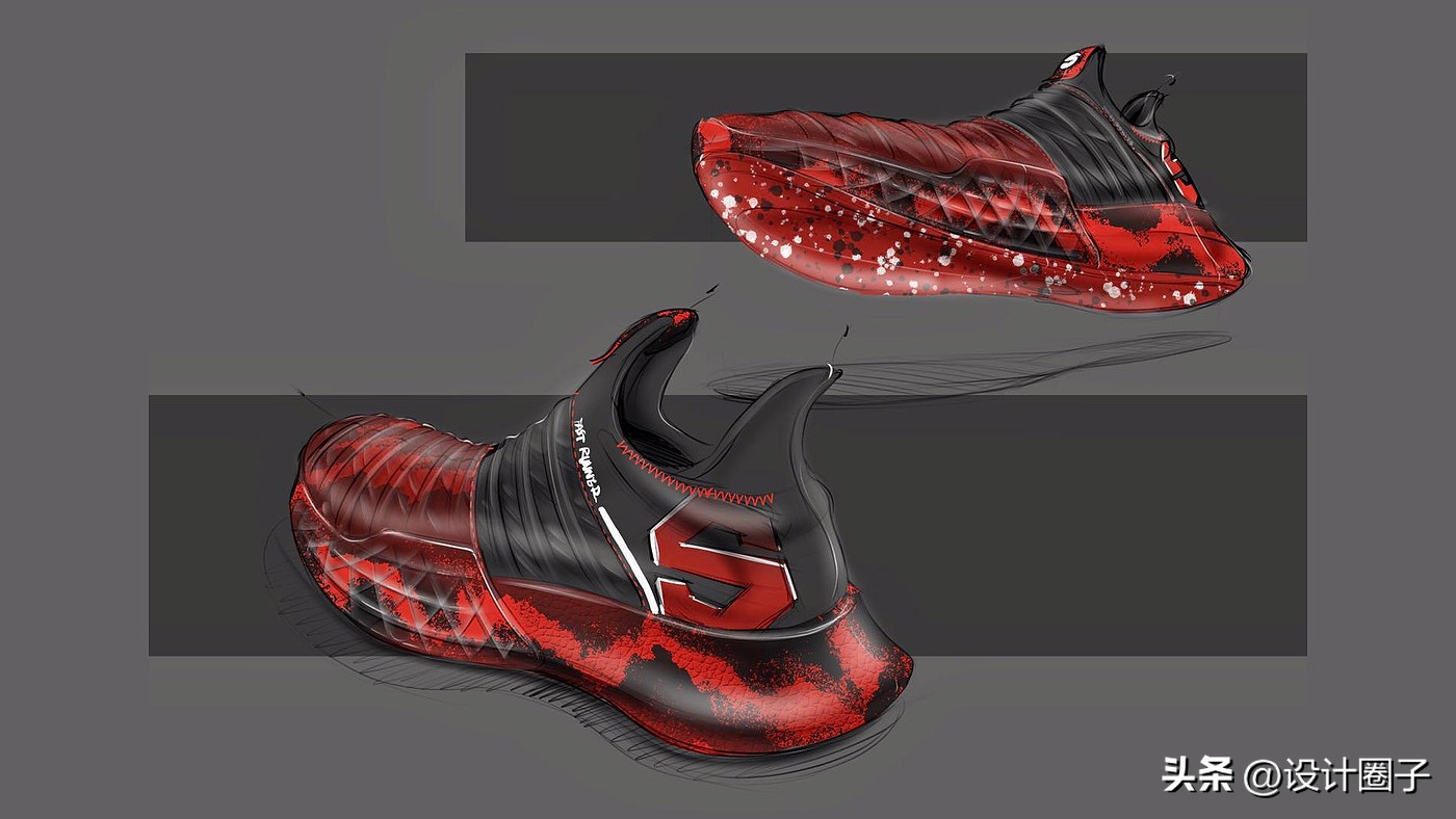 红色恶魔鞋,高级感红色鞋