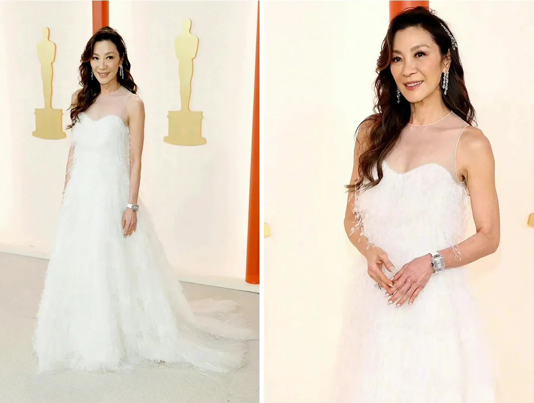 杨紫琼巴黎赏秀与未婚夫出席活动,杨紫琼霸气金球奖