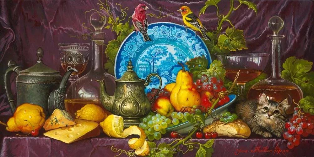 有关爱情的花鸟油画作品,北欧轻奢风格油画作品