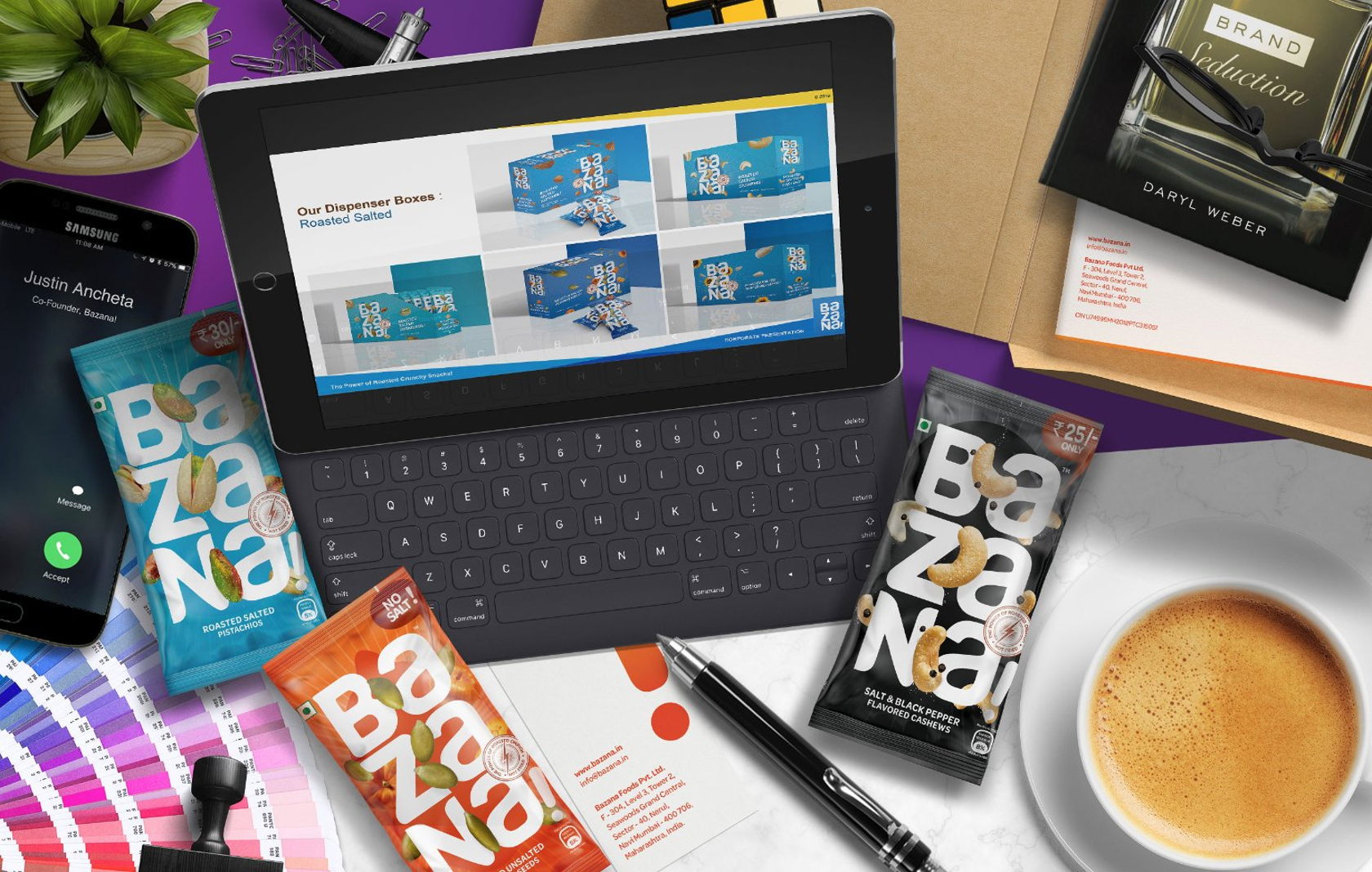 Bazana干果混合物品牌包装设计via：ArtisticodopeoDesignz