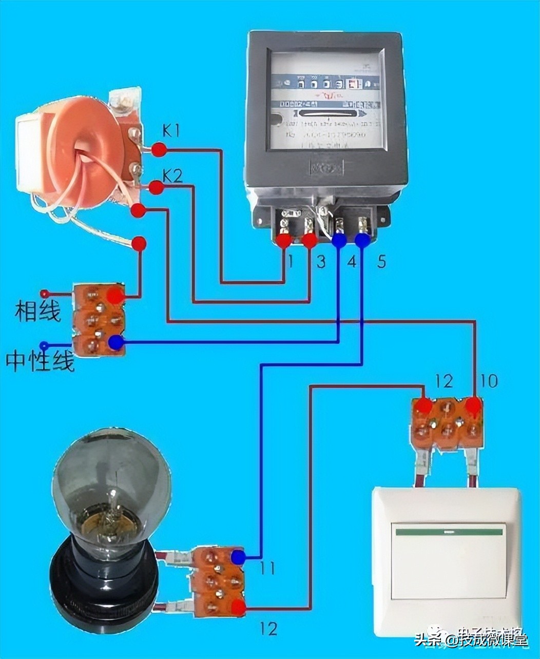 三相五线制单相电机正反转接线图,单相电能表接线方法与图解