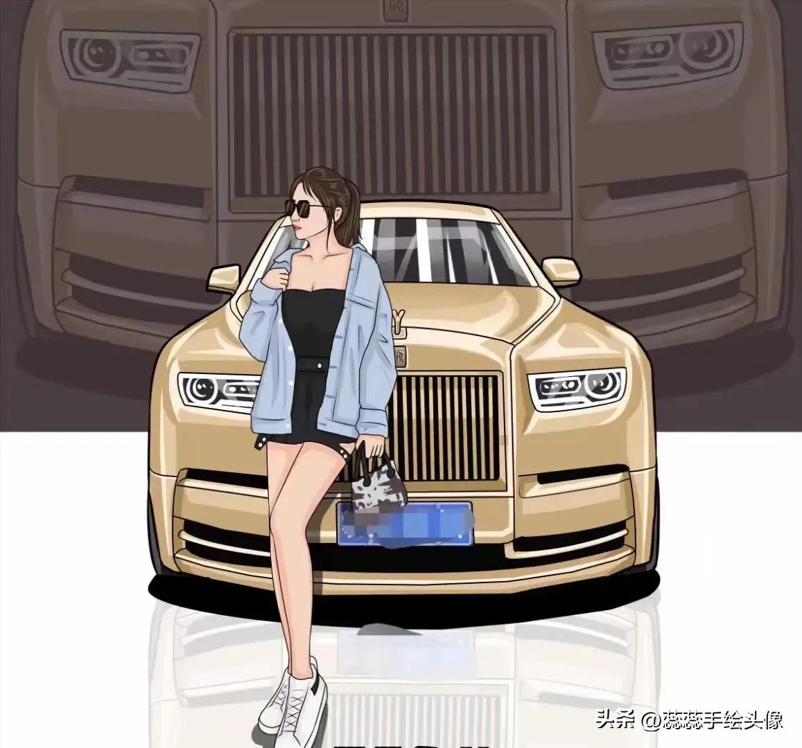 制作自己和车的漫画头像,手绘汽车头像