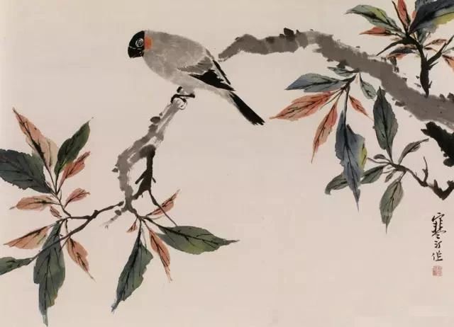 江寒汀写意黑山雀石榴花图,江寒汀写意花鸟千峰竞秀原作尺寸