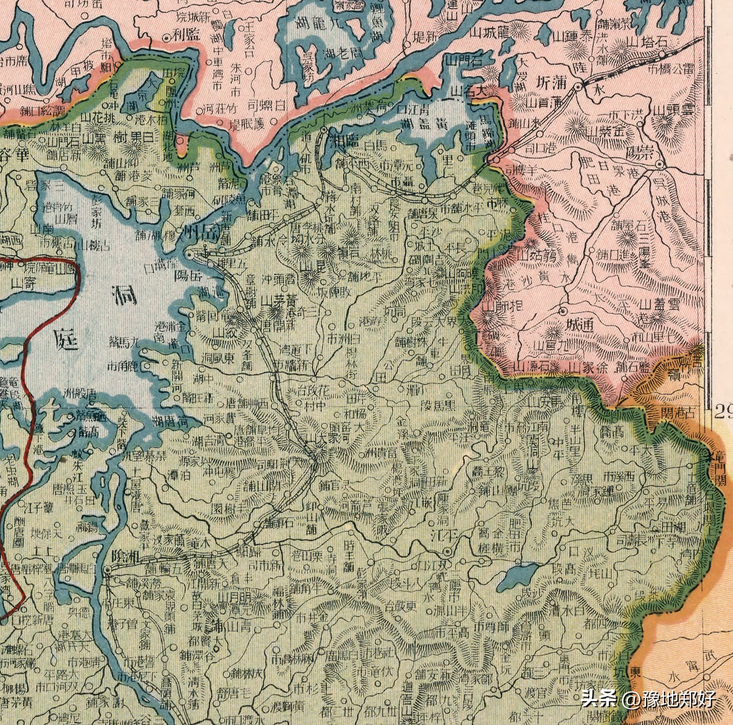 湖南历史地图全图,湖南省民国老地图