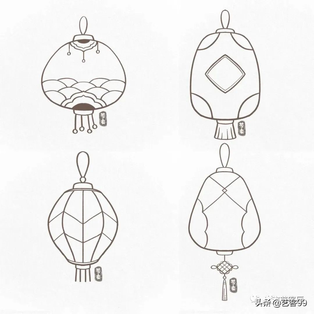 正月十五的花灯怎么画,正月十五花灯节绘画