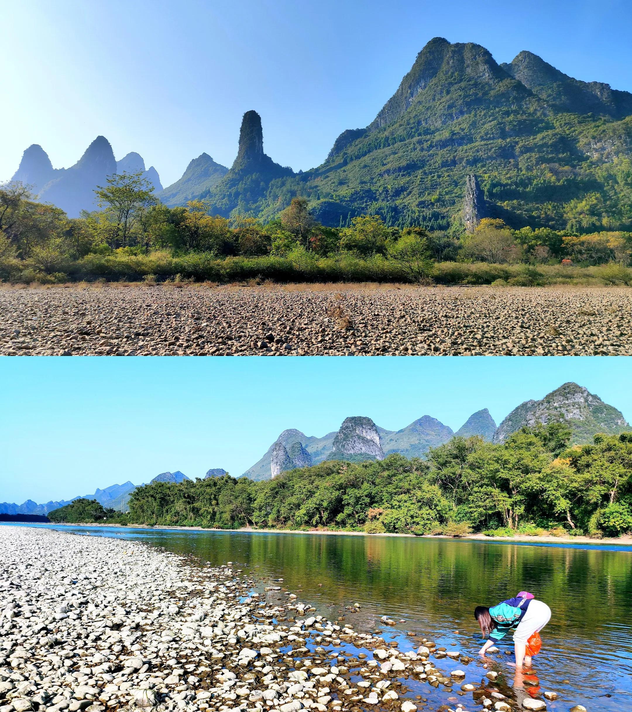 桂林漓江杨堤风景,桂林月亮岛在哪里