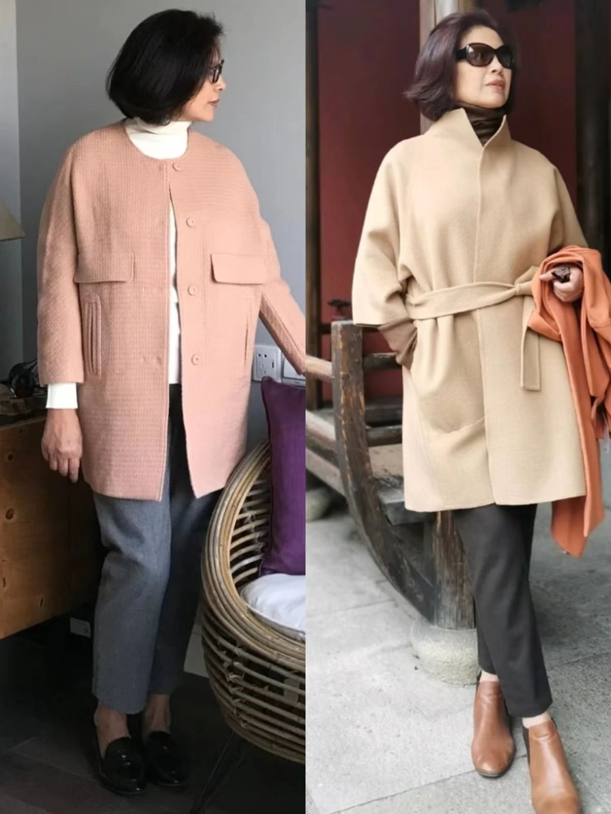 40岁女人穿衣搭配气质外套,60岁的女人穿衣服怎么搭配好看